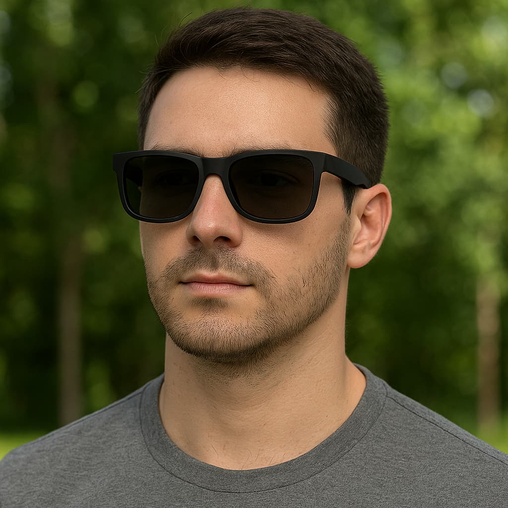 Óculos de Sol Masculino Preto Quadrado Proteção Tendência Verão Moda Praia Casual Visual Moderno