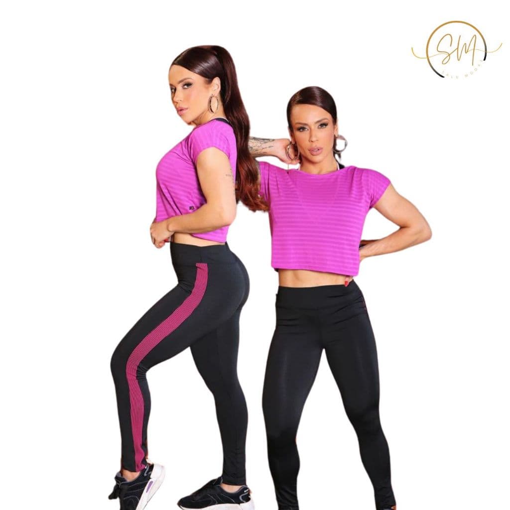 kit 2 Croped Tradicional Dray Academia Fitness Lisa Básica Feminino