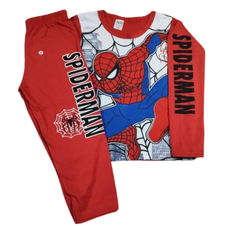 Conjunto Infantil Juvenil menino Pijama de personagens e super heróis Homem aranha, Hulk, sonic, Batman