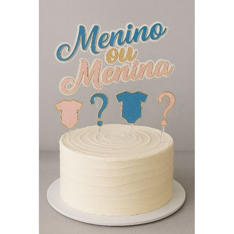 ENVIO IMEDIATO / Topo de bolo chá revelação azul e rosa / topper de bolo / decoração de bolo/ topo chá de bebê revelação