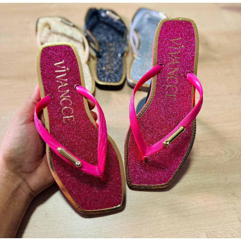 Chinelo Feminino Original Vivancce com Glitter Glamour Super Confortável ideal para o dia a dia Envio Imediato Promoção