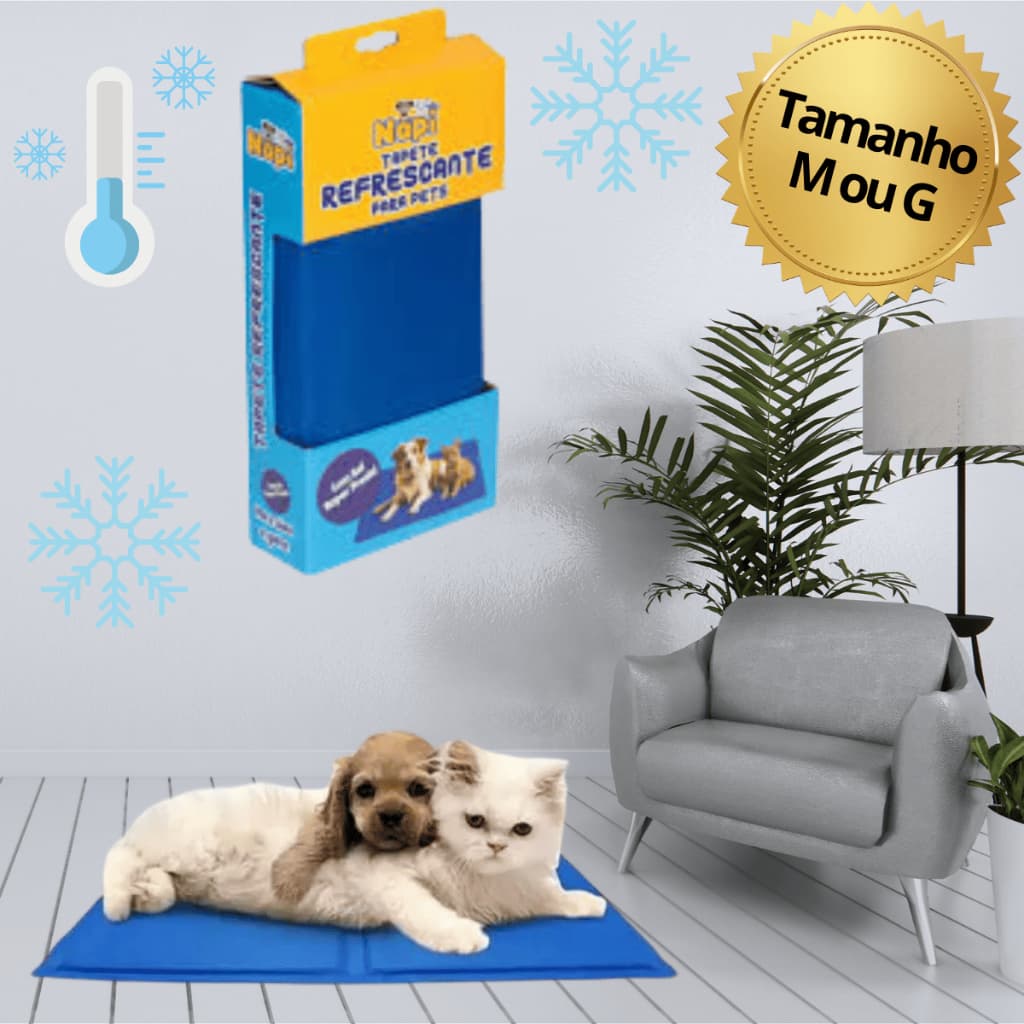 Tapete Gelado Refrescante Para Cães e Gatos Gelado Colchonete Pet Médio e Grande