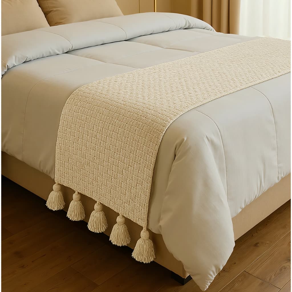 Peseira de Cama em 100% algodão- MEDIDA 0,70 x 2,20cm Para Cama De Casal/ Queen/ King  Grosso  Macio