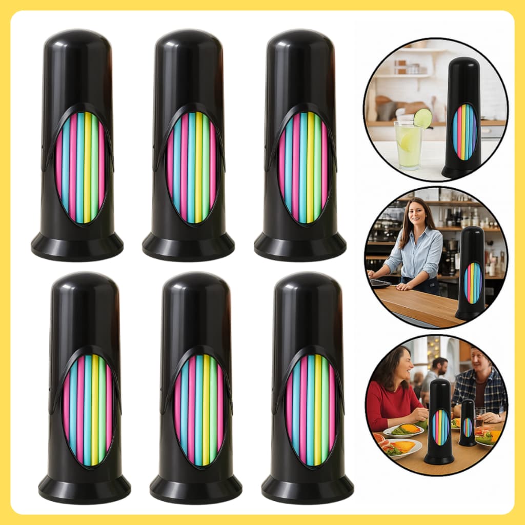 Conjunto Kit Com 6 Porta Canudos Plástico Padaria Lanchonete Bar Boteco Empresas