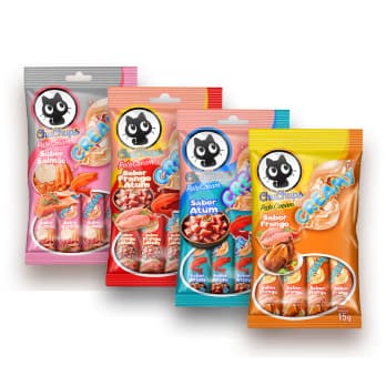 Kit Petisco Para Gatos ChuChups Cream Lançamento Tipo Churu e Truly Ricapet