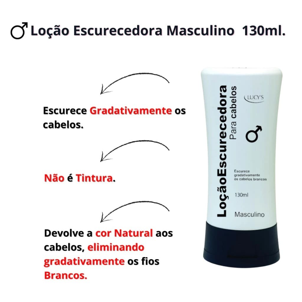 LOÇAO ESCURECEDORA PARA CABELOS MASCULINA 130 ML LUCYS
