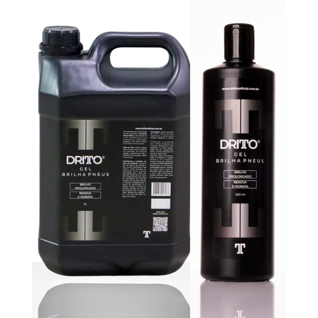 Pneu Pretinho Gel Brilha Pneus Dritto - Brilho prolongado, brilho molhado