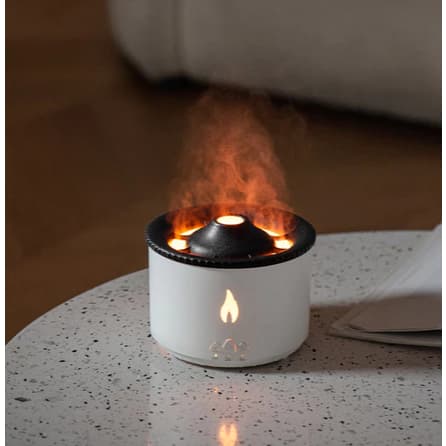 Umidificador de Ar Vulcão com Luz de Chama e Aromaterapia 300ml