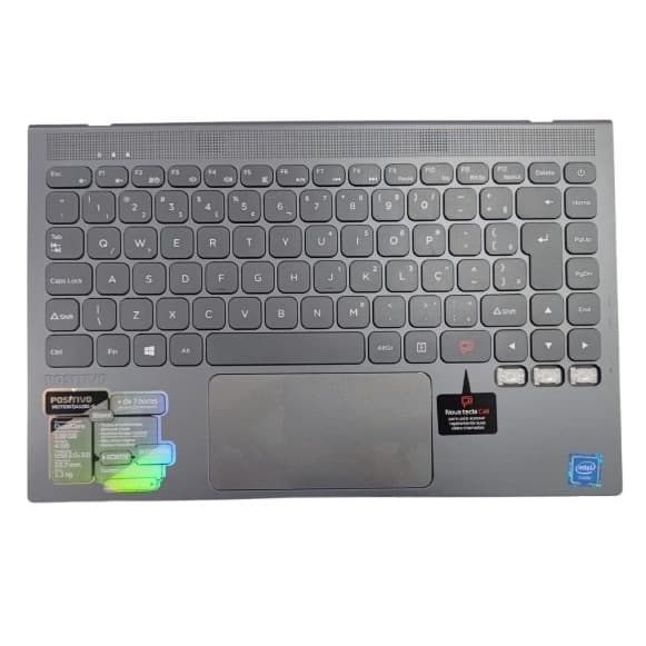 TECLADO e CARCAÇA MOTION Q418C/Q464C CINZA ( SEM BOTÃO NETFLIX ) CODIGO FLAT (F0012MB3092005 VER:B)