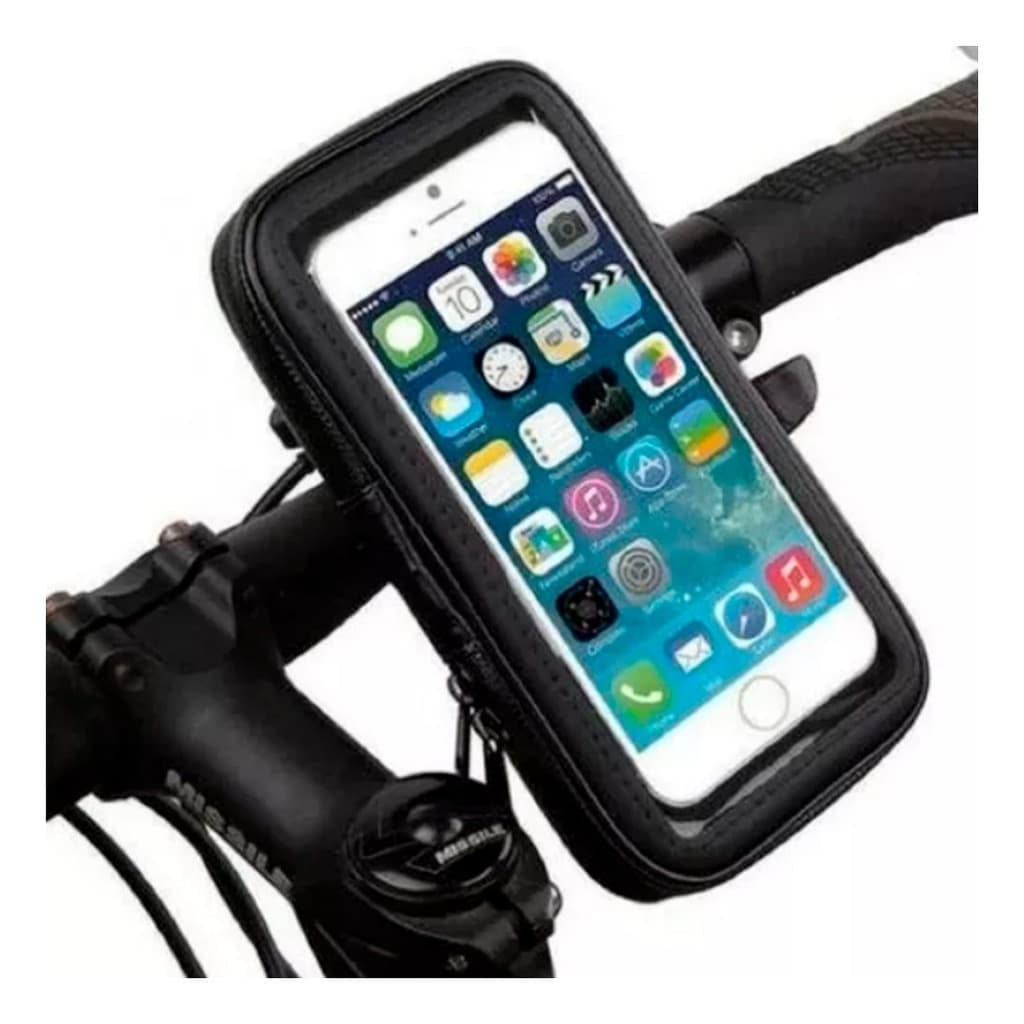 Suporte Celular Moto/Bike 6,6" – Capa Impermeável, Rotação 360°, Fixação Segura