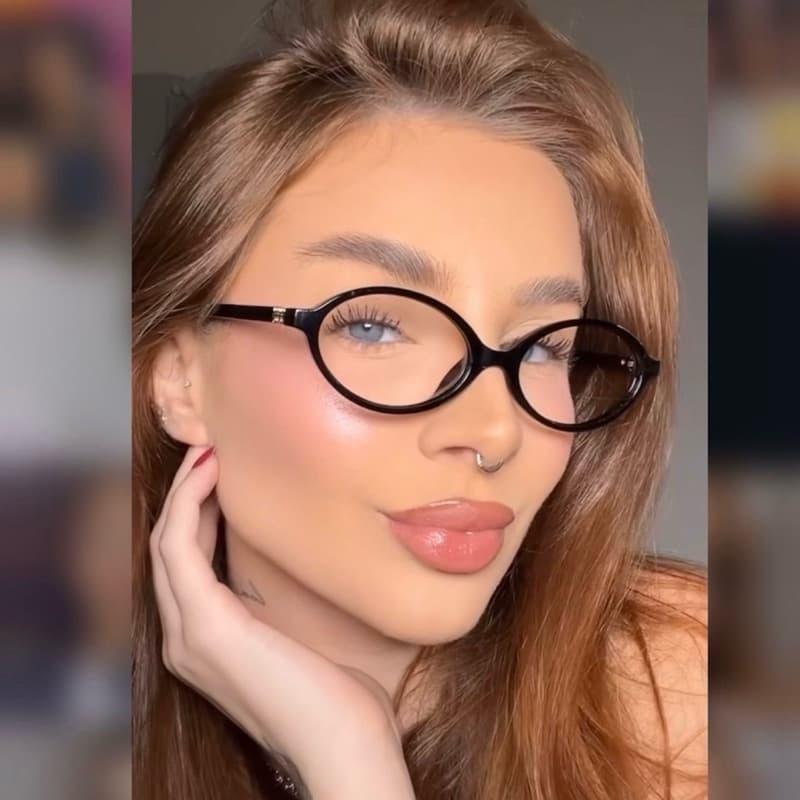 armação óculos para grau oval gatinho resistente modelo pequeno hailey bieber feminino