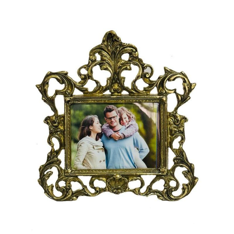 Porta Retrato Bronze Floral Decoração Família Presente 14x11