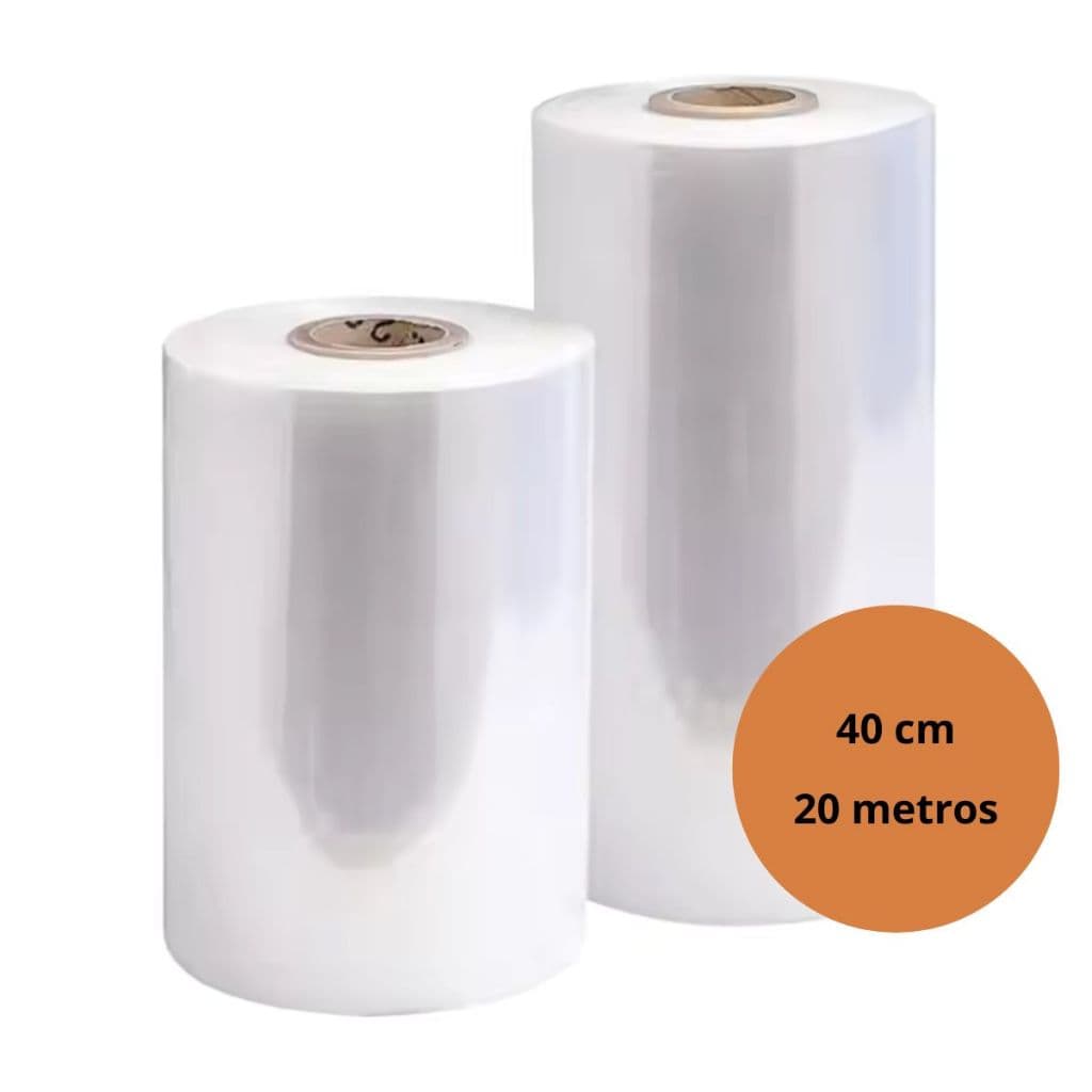 Filme Poliolefínico Termoencolhível 40cm x 20m | Shrink Transparente POF para Embalagem Profissional