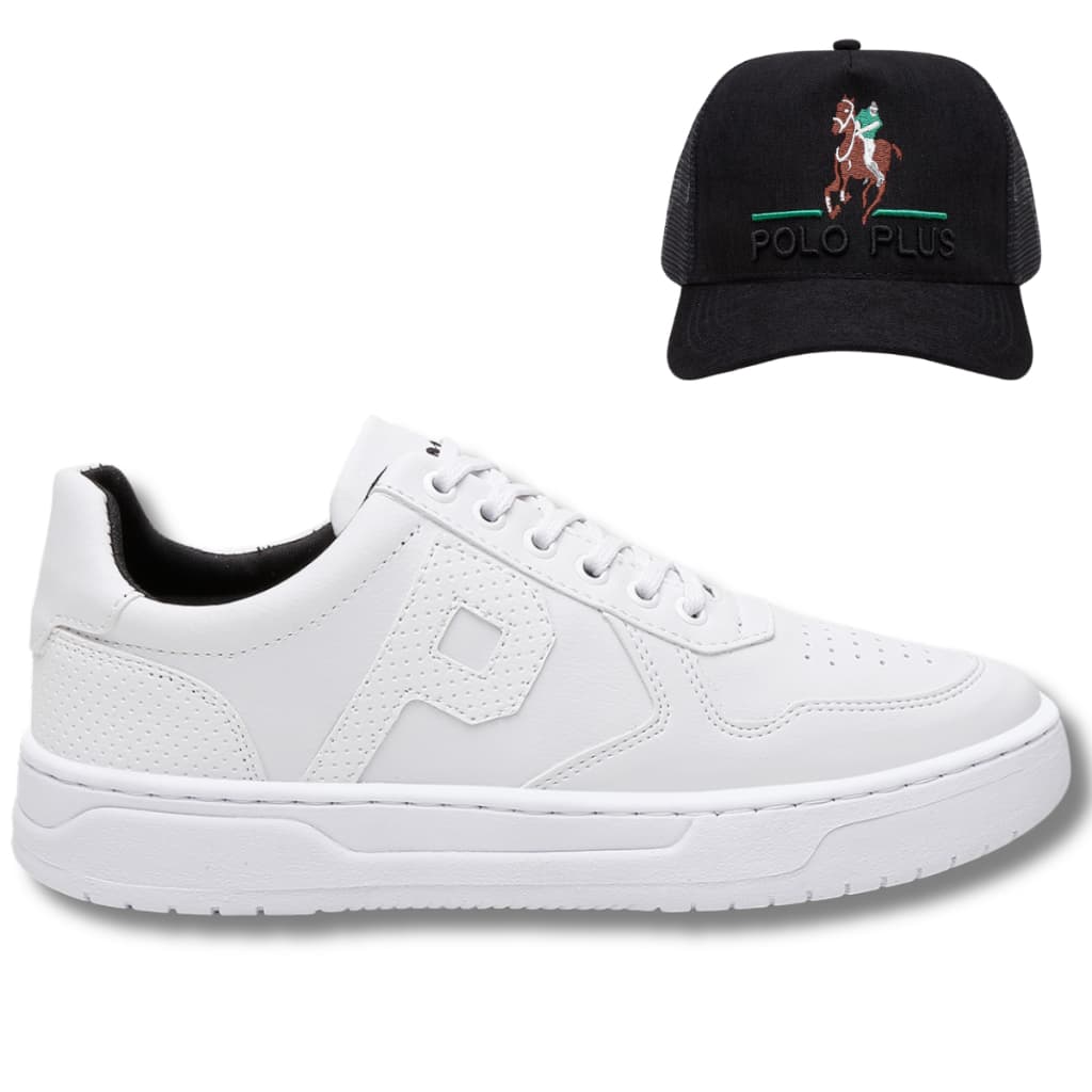 Kit Tênis + Boné Polo Plus Masculino Promoção Barato versátil