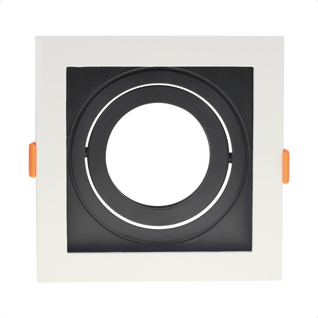 Spot Embutir Recuado Par 20 E27 Quadrado Direcionável Branco com Preto Luminaria de Teto