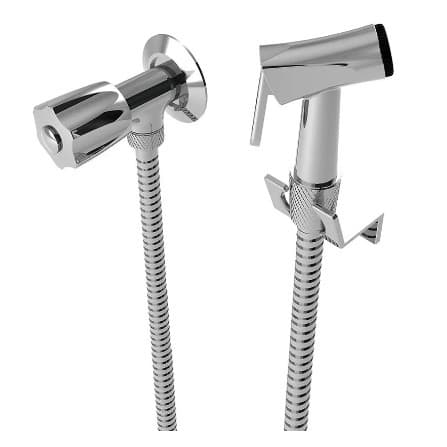 Ducha Higiênica para banheiro Completa Estilo metal Cromada com Registro