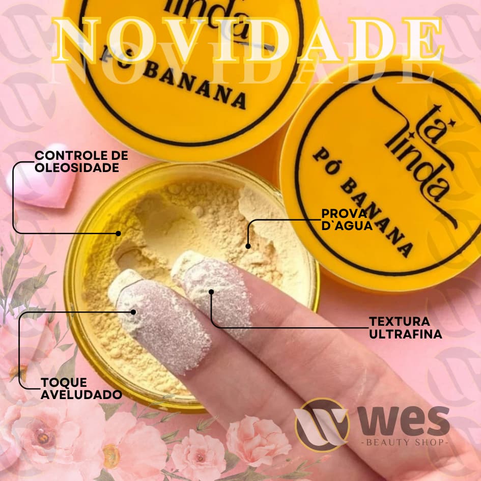 Pó Banana Fixador Translúcido Finalizador  Tá Linda Fixação Duradoura Acabamento Natural