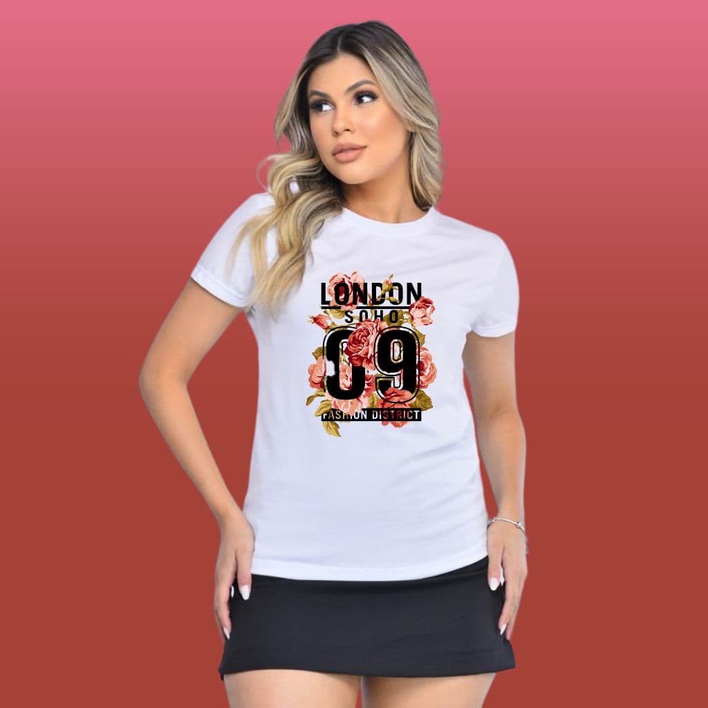 Camiseta T-shirt Blusa Feminina London 09