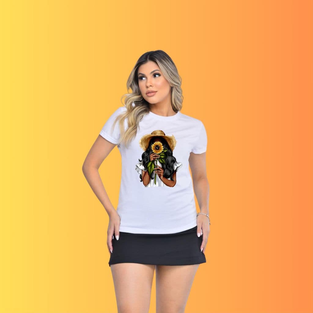 BLUSA -Tshirts Camiseta Babylook Feminina Mulher Girasol