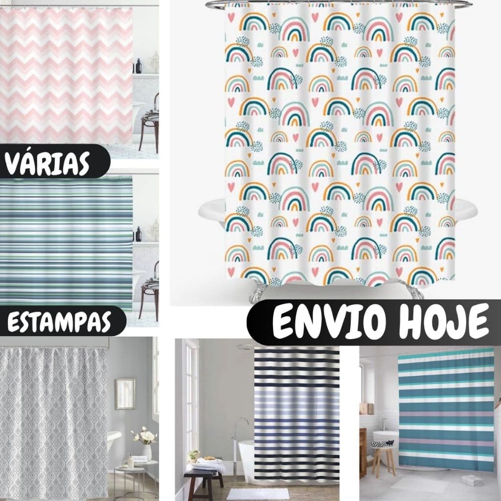 Cortina de Box Banheiro 1,80x1,80m Plástico Chuveiro Cortina Anti Mofo com Ganchos