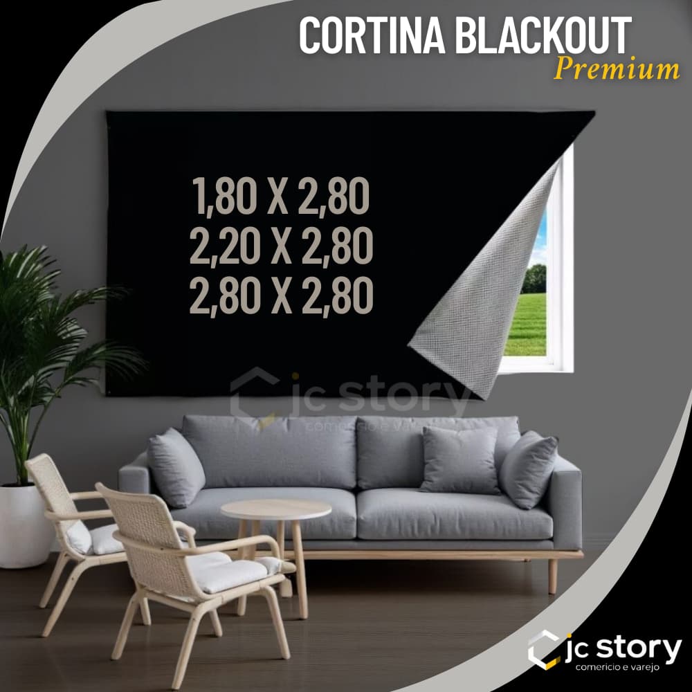 Cortina painel Blackout Preta para Trilhos Cortina grande Blecaute Corta Luz pra quarto sala escura
