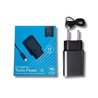 Carregador De Parede Turbo Power Cabo V8 Para Todos Moto