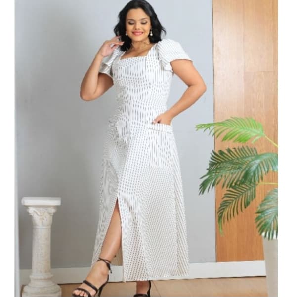 Vestido Longo Alfaiataria Listrado – Elegância e Conforto