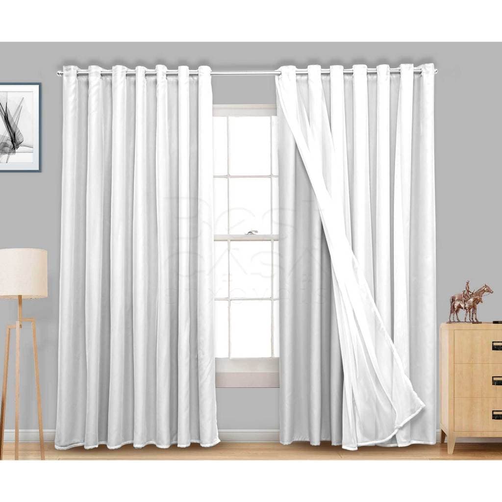 Cortina Para Sala ou Quarto Voil com Blackout 2,80x1,70 MARROM - Cortina Luxo para Sala