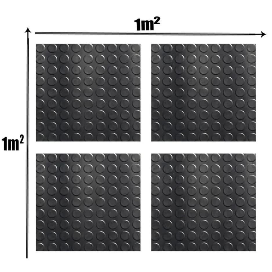 Kit 4 Tapete Piso Bolha Moeda De Borracha 1m² Anti Derrapante Resistente a Água