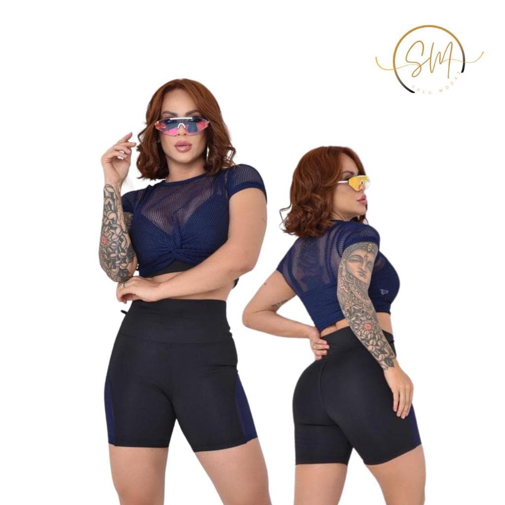 Kit 2 Blusa Croped Nozinho Arrastão Feminina Academia Fitness