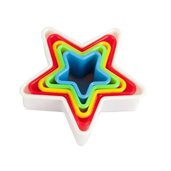 Kit 5 Cortador Plastico Coloridos Estrela Silver Chef