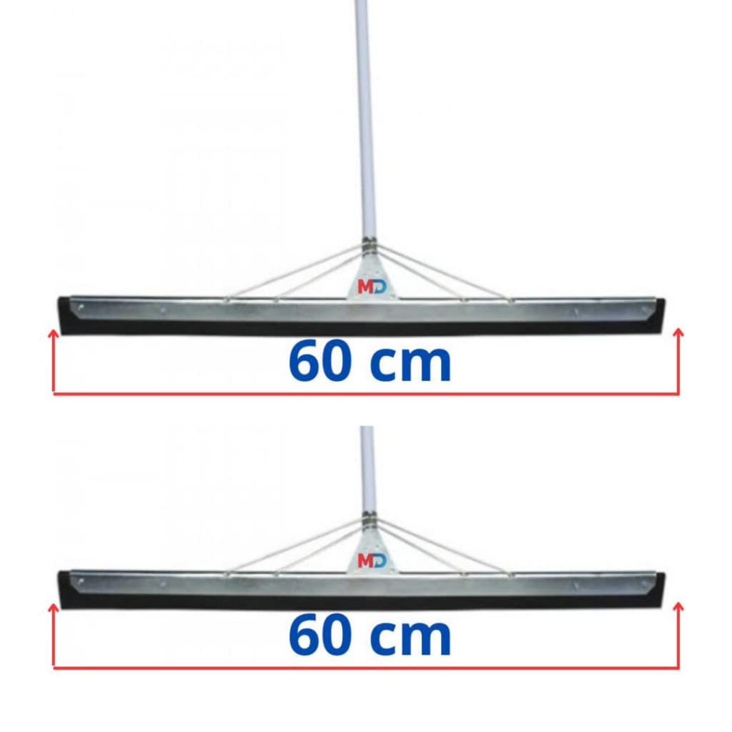 2 Rodos 60cm Profissional Borracha Dupla Cabo Longo 1,47m