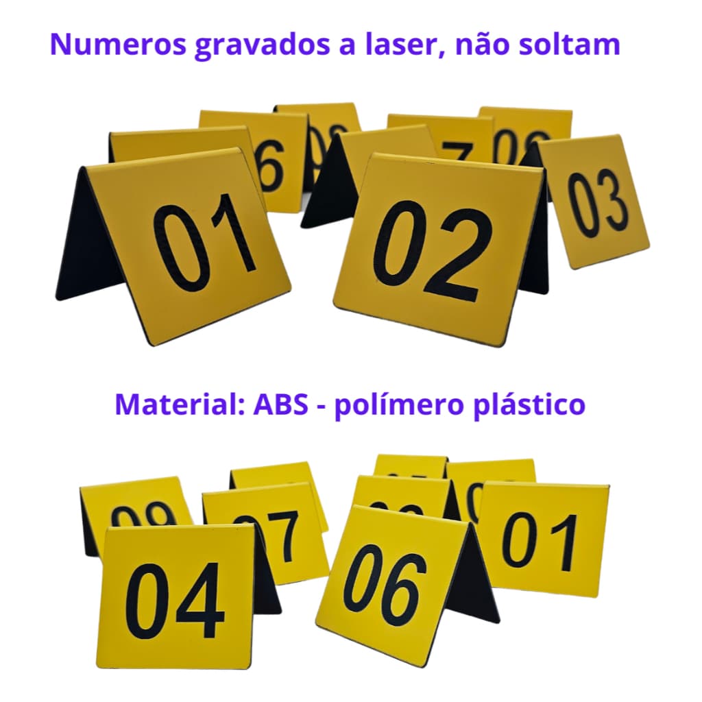 Placa Numero Para Mesa Bar  Restaurante Casamento Kit  10 Pçs