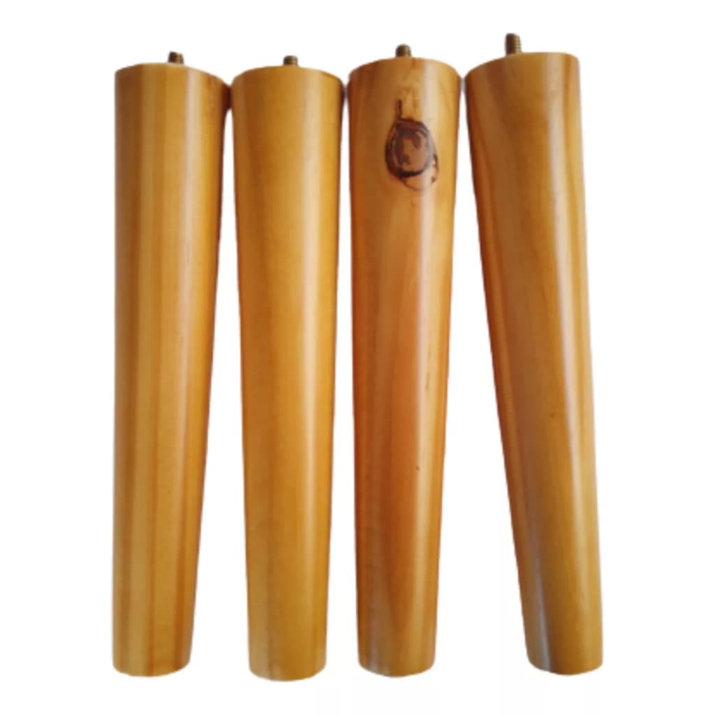 Kit com 4 Pé Palito Madeira 30 CM