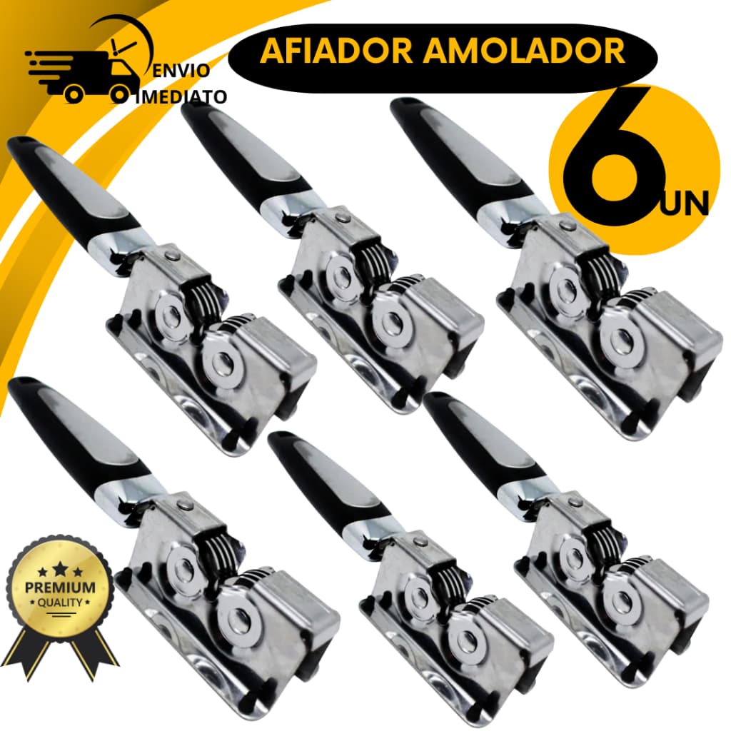 Kit Amolador de Facas Afiador Manual Profissional Cozinha Segura Utilidades