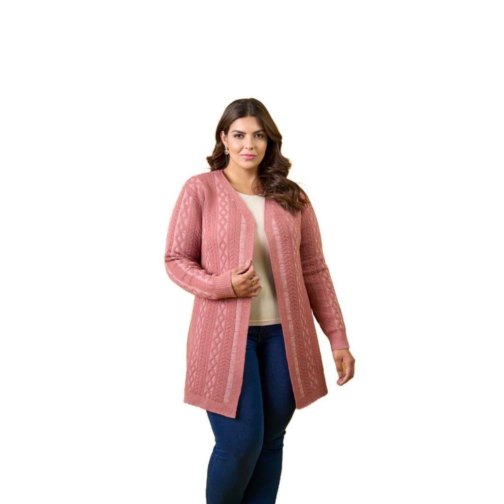 Cardigan Aberto feminino Plus size Blusa Plus Size Trico Sobretudo feminino Plus size ref.52178