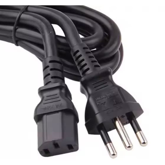 Kit 2 Cabos De Força Tripolar para Fonte Pc Monitor Padrão Inmetro - 1,2M
