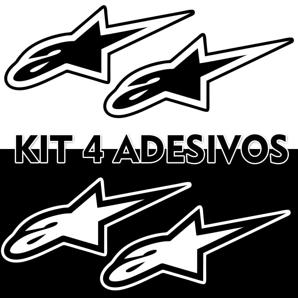 Adesivos Alpinestars Moto Capacete Carro com 2 ou 4 Unidades