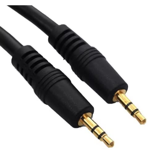Cabo de Áudio P2 X P2 Estéreo 3,5mm com Pino Dourado 1,4 metros