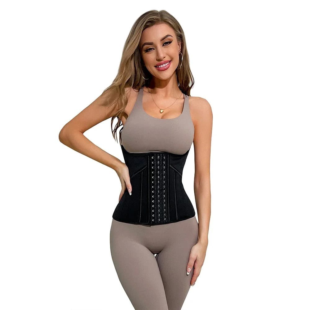 Cinta Modeladora Espartilho Feminino com 11 Barbatanas e 3 Níveis de Colchetes