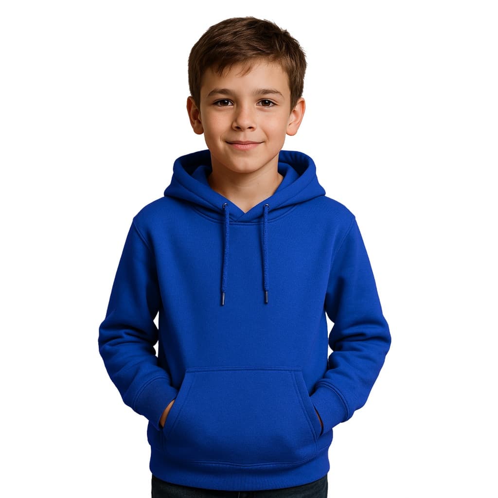 Blusa Moletom Infantil Liso Com Capuz E Bolso Canguru Unissex