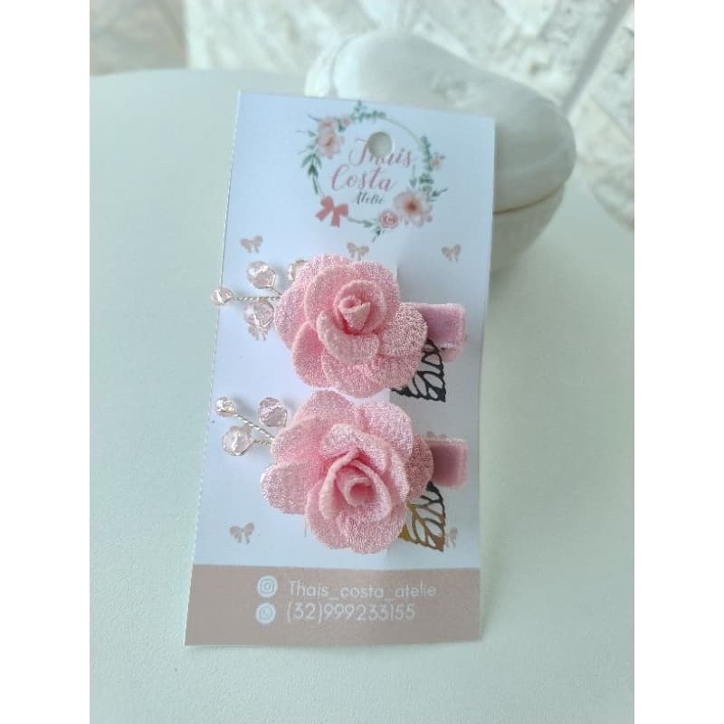lacinho para baby, primeiros lacinhos, parzinhos baby, luxo e delicado, bico de pato com flor, hair clips com flor
