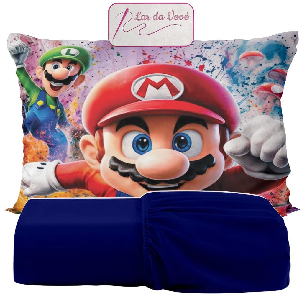 Jogo de Lençol Solteiro Fronha e Lençol C Elástico Infantil Desenhos Excluvisos Premium Tamanho 70 x 50