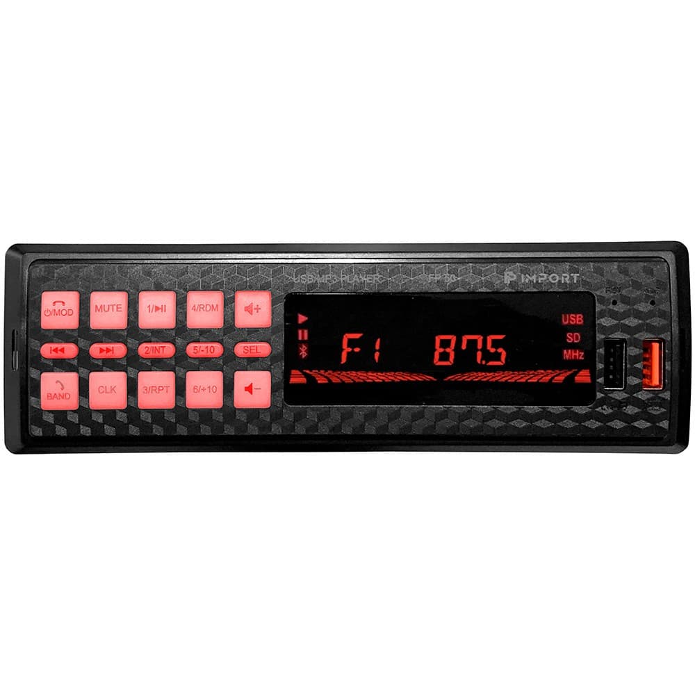 Aparelho De Som Carro Radio Automotivo Fm Bluetooth Pendrive Sd Rádio 2 Usb 4x25w rms