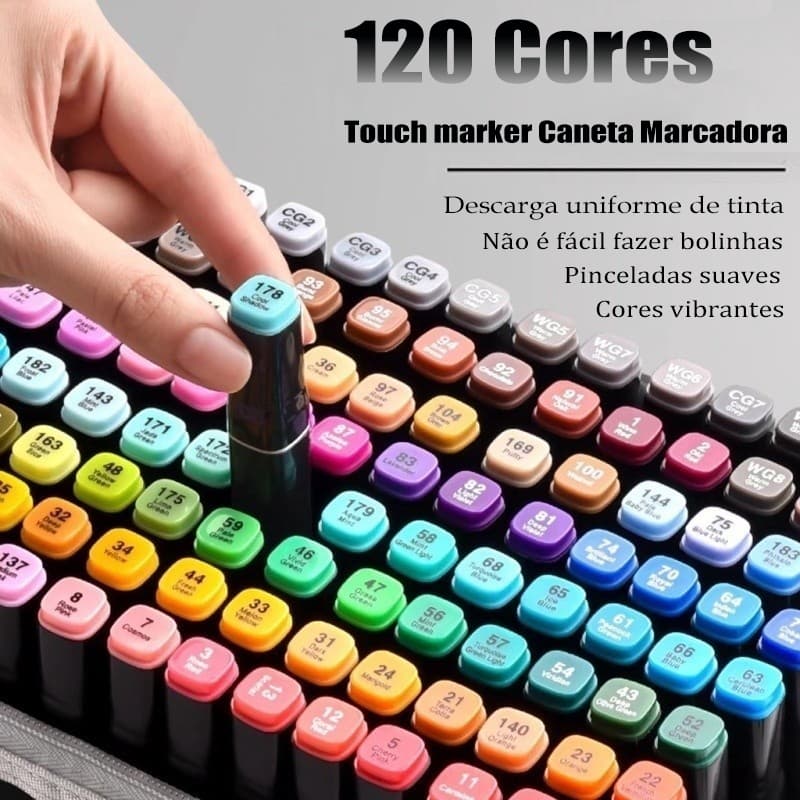 120/168/262 Cores Touch Marcador Caneta Dupla Ponta - para Arte, Aquarela & Escritório