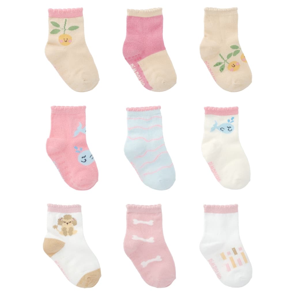 Kit 03 Pares de Meias Infantil Fem Tam 21 a 25 Algodão PIMPOLHO antiderrapante Idade 13 meses a 03