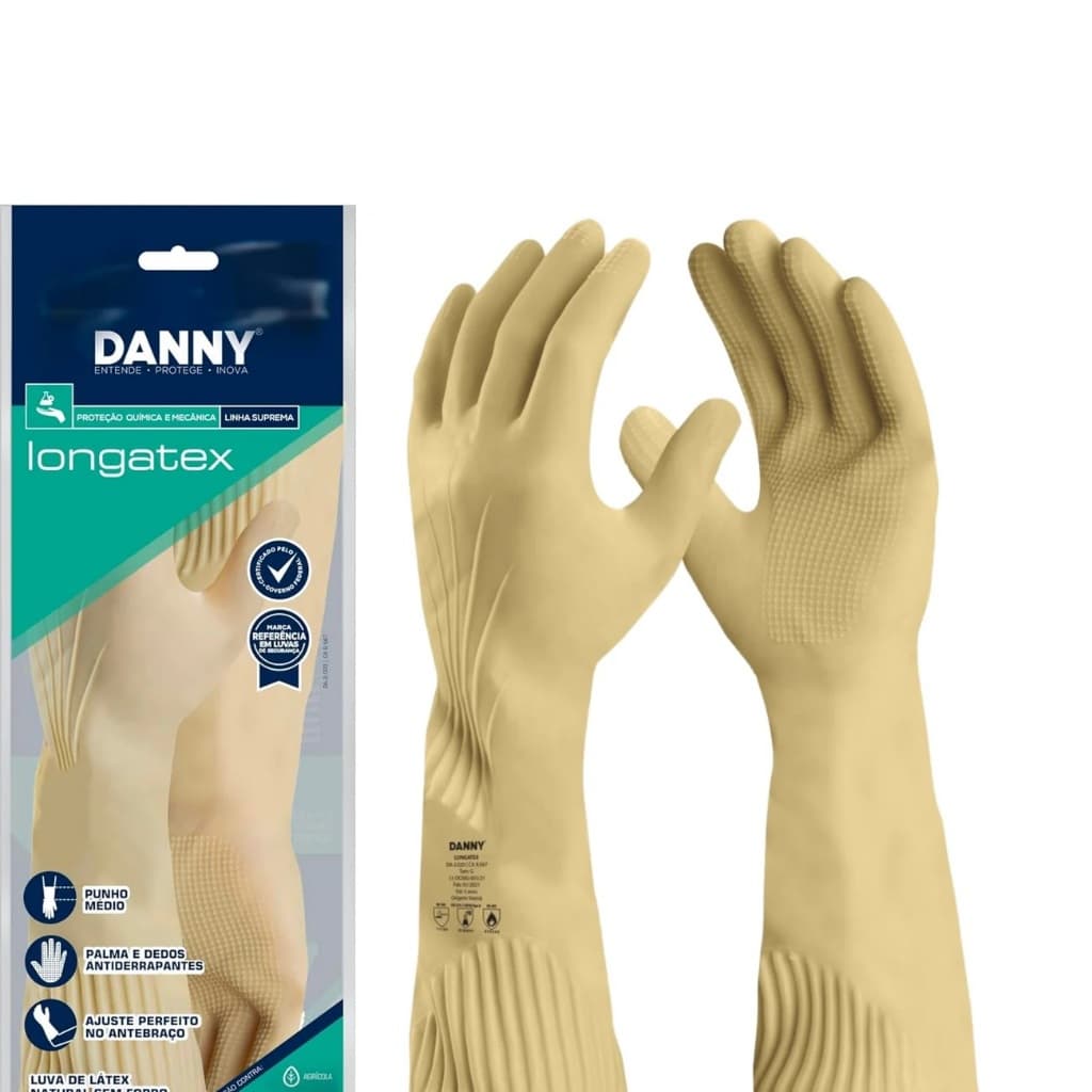 Kit 3 Prs Luva Latex Danny Longatex Da 2020 Ca 9567