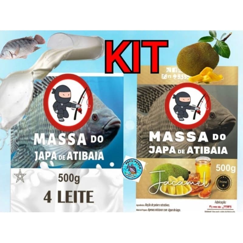 KIT 4 LEITES e JACAMEL MASSA PARA PESCA DE TILÁPIA JAPA DE ATIBAIA (SÓ AS PEGADEIRAS)