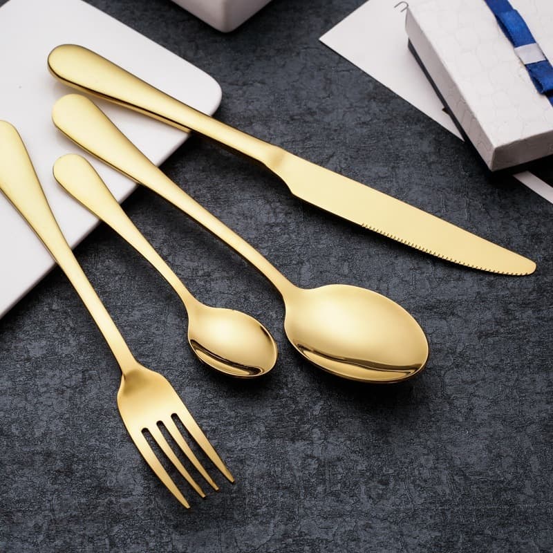Conjunto de talheres de aço inoxidável de 24 peças Conjunto de talheres de luxo da série Gilt