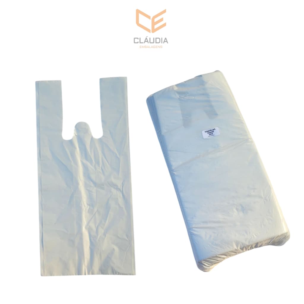Sacola Reforçada Leitosa 30x40cm - 1,5kg Resistente